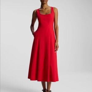 Red Summer Midi Dress